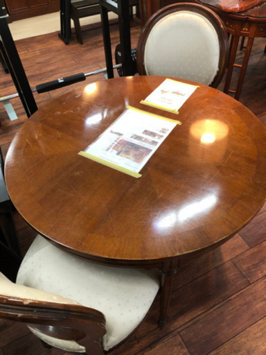 ドレクセル　丸テーブル　イス二脚　セット