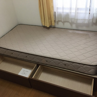 【引取り限定:中野区】東京ベッド製 シングルベッド マットレス付きの画像