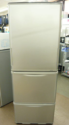 西岡店 冷蔵庫 350L 2011年製 3ドア 両開き シャープ SJ-WA35W 大型 300Lクラス 幅600x高さ1690x奥行660mm ファミリー 家族 冷凍庫