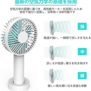 Yueetc 扇風機 USB 静音 卓上 手持ち 携帯扇風機 ハンディファン の画像