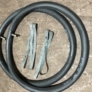 自転車チューブ18×1.75 2本　英式バルブ　新品　リムテープ付き