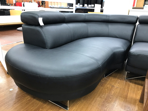 コーナーソファー　ブラック　合皮