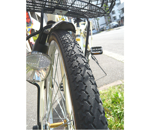 札幌 24インチ 自転車 6段変速 ヘッドライト/鍵付き ママチャリ クリーム色 本郷通店