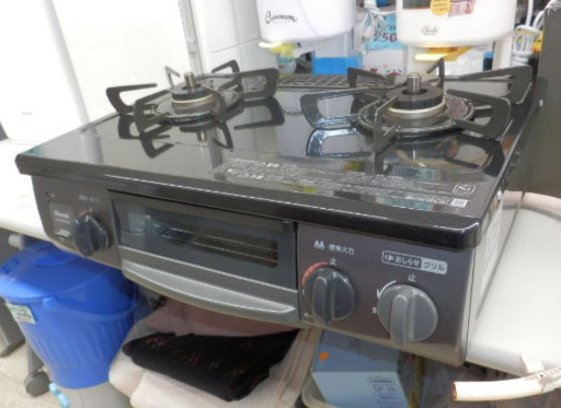 都市ガステーブル 2018年製 リンナイ KG34NPBKL 2口コンロ 魚焼きグリル ガス台 RINNAI 押し回し ペイペイ対応 札幌市西区西野