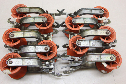 作動未確認 現状品 安田製作所 ヤスダ YASUDA 2号金車 ×10個セット 滑車 通信工事 電気工事 配電 架線工具(HD700kwxY)⑧