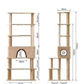 無料☆キャットツリー 据え置き 全高 170cm バラしてありますのでご自身で組み立ててください。の画像