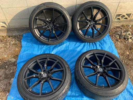 CS Celexy マットブラックスポークホイール　19インチ9.5J ET35 PCD114.3-5H タイヤホイールセット