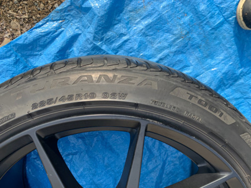 CS Celexy マットブラックスポークホイール　19インチ9.5J ET35 PCD114.3-5H タイヤホイールセット