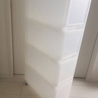 MUJI 無印良品　ＰＰストッカー４段・キャスター付 １８×４０×８３の画像