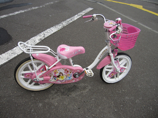 子ども用自転車 16インチ ディズニープリンセス 鍵付き ピンク 子供 札幌 東区
