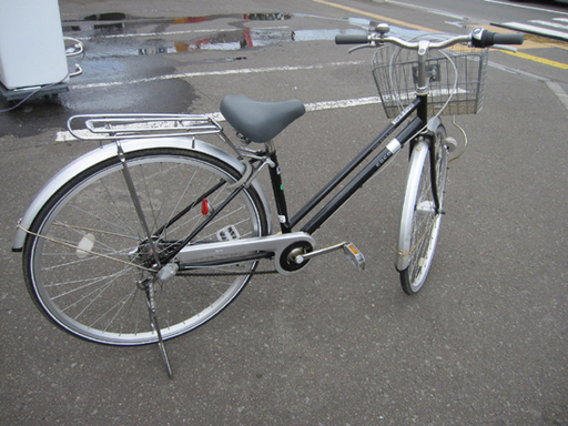 自転車 27インチ 切替付き 鍵付き シルバー×ブラック ママチャリ シティサイクル 札幌 東区