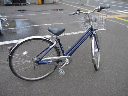 青色シティサイクル 前面バスケット付き シティサイクルの商品一覧