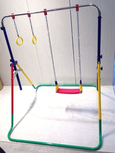 ★1971★豊島製作所　鉄棒ブランコポップンロール　遊具　吊り輪　組み立て　高さ調節可能　屋内遊具　屋外遊具