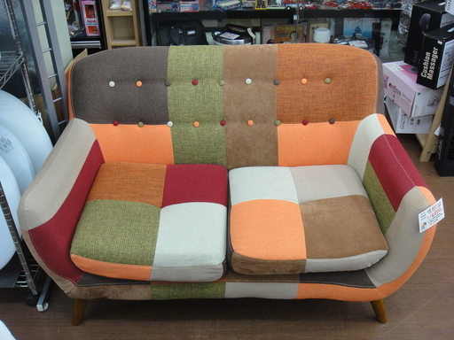 二人掛け　パッチワークソファ　PIERROTⅡ SOFA【モノ市場安城店】125
