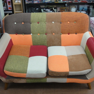 二人掛け　パッチワークソファ　PIERROTⅡ SOFA【モノ市場安城店】125