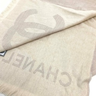 CHANEL シャネル ショール スポーツライン ストール ウール ベージュ レディースの画像