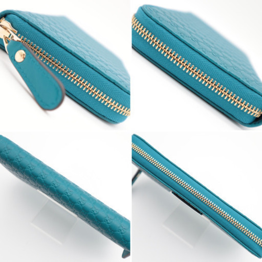 《GUCCI グッチシマ ラウンドファスナー長財布 》Sランク 水色 新品、未使用品