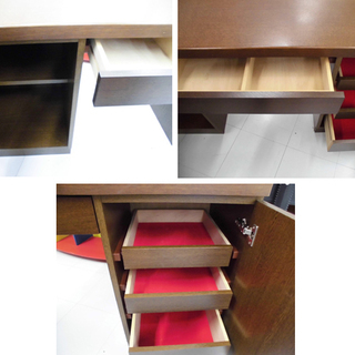 デスク 収納付き 木製 幅:140×奥行:44.5×高さ:72㎝ 机 苫小牧西店