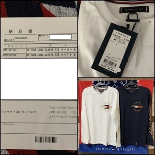 リッチな黄金のロゴ刺繍　希少　ホワイトM　ロンT　TOMMY HILFIGERの画像