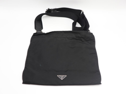 《PRADA/ロゴプレート ナイロン ショルダーバッグ》ABランク 送料無料 美品