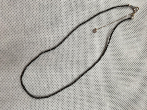 (お話中)ブラックダイヤ ボタンカットネックレス K18WG