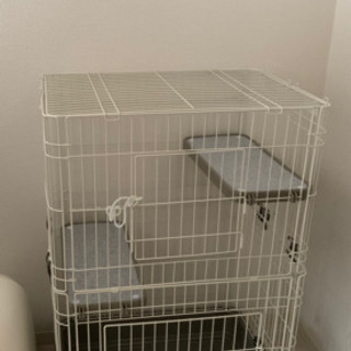 猫ケージ　トイレ、給水器　3点セットの画像