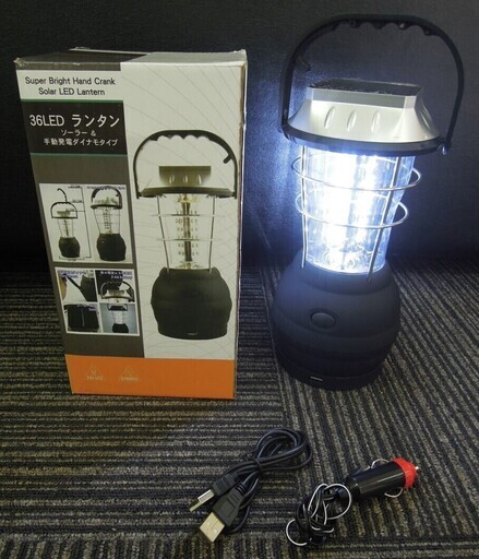 36LED ランタン 4way ソーラー＆手動発電ダイナモタイプ キャンプ アウトドア 防災 【A06C01】