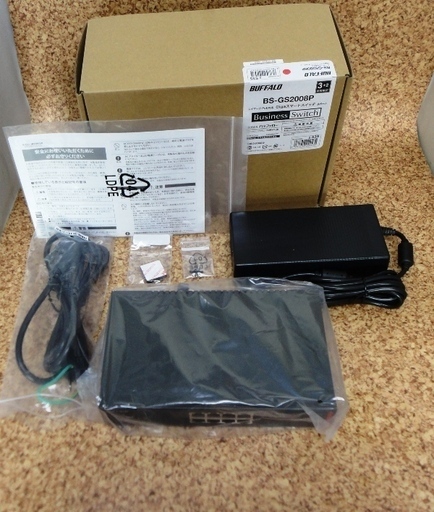 【開封未使用品】BUFFALO スイッチングハブ BS-GS2008P　レイヤー2　PoE対応　Gigaスマートスイッチ　8ポート　Business　Switch