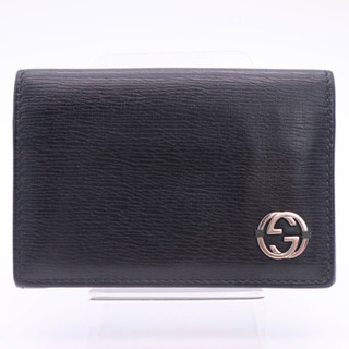 《GUCCI/インターロッキング 名刺入れ》306717 ブラック Bランク