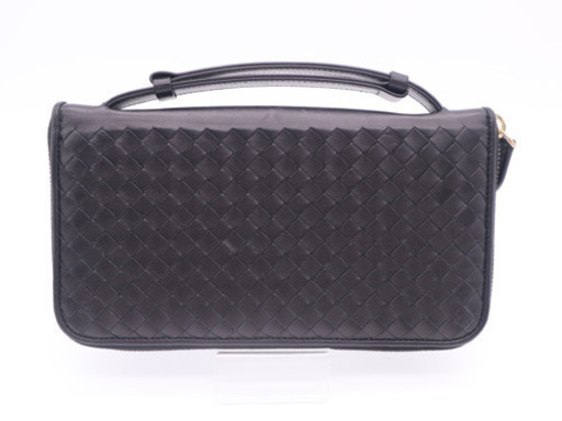 《BOTTEGA VENETA/イントレチャート トラベルケース》 Bランク 黒