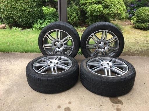 【中古アルミホイール】ZINAアルミホイール16×6.5J　トヨタ4穴／タイヤは要交換です／かなり前のヴィッツに使用してました