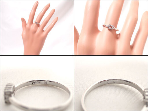 E345 Pt900 ダイヤリング 2.4g 9.5号 0.1ct