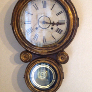 アンティーク イングラハムダルマ時計 文字盤変更歴有り 8日巻振り子時計 アンティーク イングラハムダルマ時計 文字盤変更歴有り 8日巻振り子