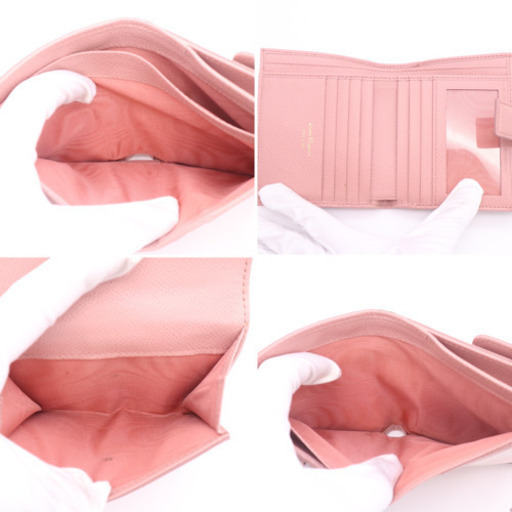 Salvatore Ferragamo/二つ折り財布》ABランク ピンク 箱