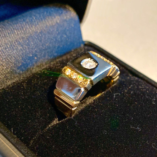 K18 Pt900 ダイヤ0.3ct メンズリング　10g