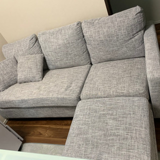 『めぇ』クッション２個つき 3人掛けカウチソファ 3名掛けカウチソファ】クッション2つ付き