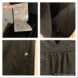 バーバリー ブルーレーベル ワンピース 38 グレー×ブラックの画像