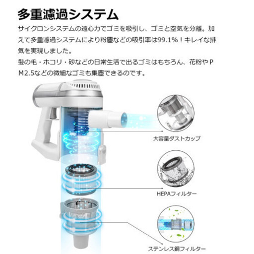 【取引中】コードレス掃除機 軽量 35分連続稼働 サイクロン掃除機 ハンディクリーナー
