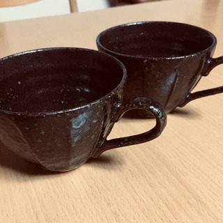 値下げ　未使用 オシャレなダークブラウンの ペア コーヒー カッ...
