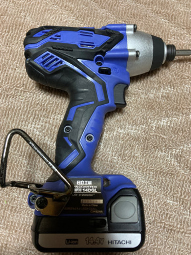 日立14.4Vインパクトドライバー（バッテリー×2個）＋別売フック付き