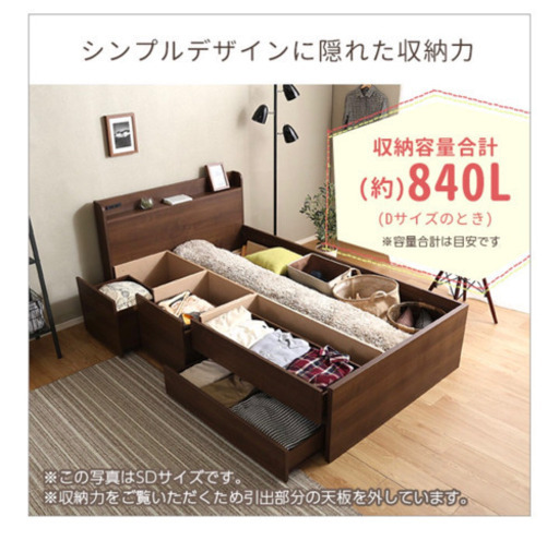 【相談可！】ダブルベッド　収納付き