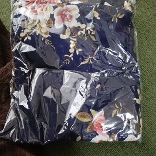 未使用品レースアッププリントドレスの画像