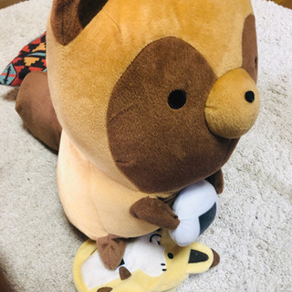 タヌキとキツネ　〜おむすびおいしいね〜　ぬいぐるみの画像