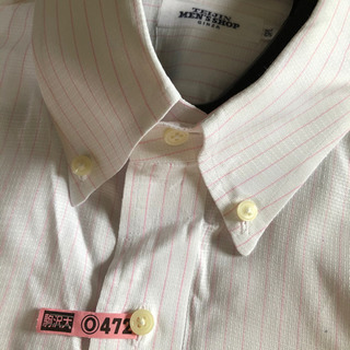 テイジンメンズショップ 半袖ビジネスシャツ XXL ボタンダウン ストライプの画像