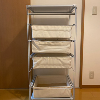 【無印良品】スチールラック 帆布バスケットつき