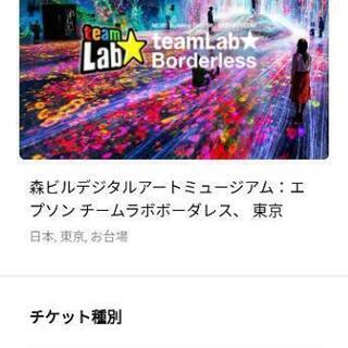 チームラボ お台場 エントランスチケット ペア  eチケット 7月11日迄 の画像