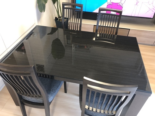 【セット】UV塗装仕上げダイニングテーブル＆チェア