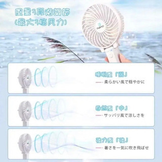 【送料無料！】手持ち扇風機　USB 充電式　小型ファンLEDライ...