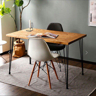 【未使用】ダイニングテーブル120cm天然木 無垢材 パインの画像