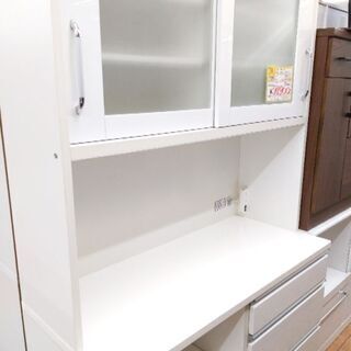 0706-03 食器棚 レンジボード 120幅 スチームオーブン対応 使用感有 福岡城南片江